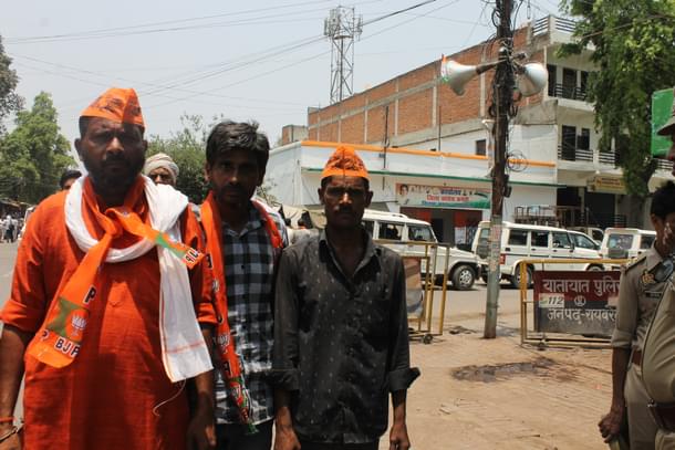 BJP workers in Congress bastion
